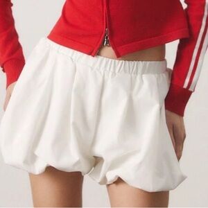 SHEIN White Athletic Bubble Shorts